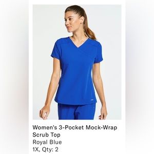 Jaanuu 3 Pocket Mock-Wrap Scrub Top